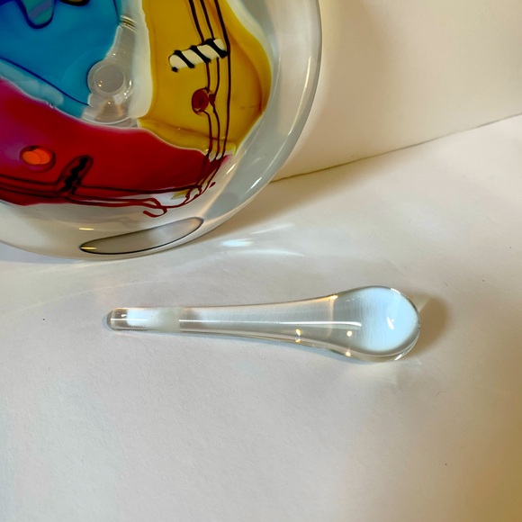 James Wilbat Abstract Hand-Blown Art Glass Elongated Perfume Bottle SIGNED / 94 - Picture 6 of 7